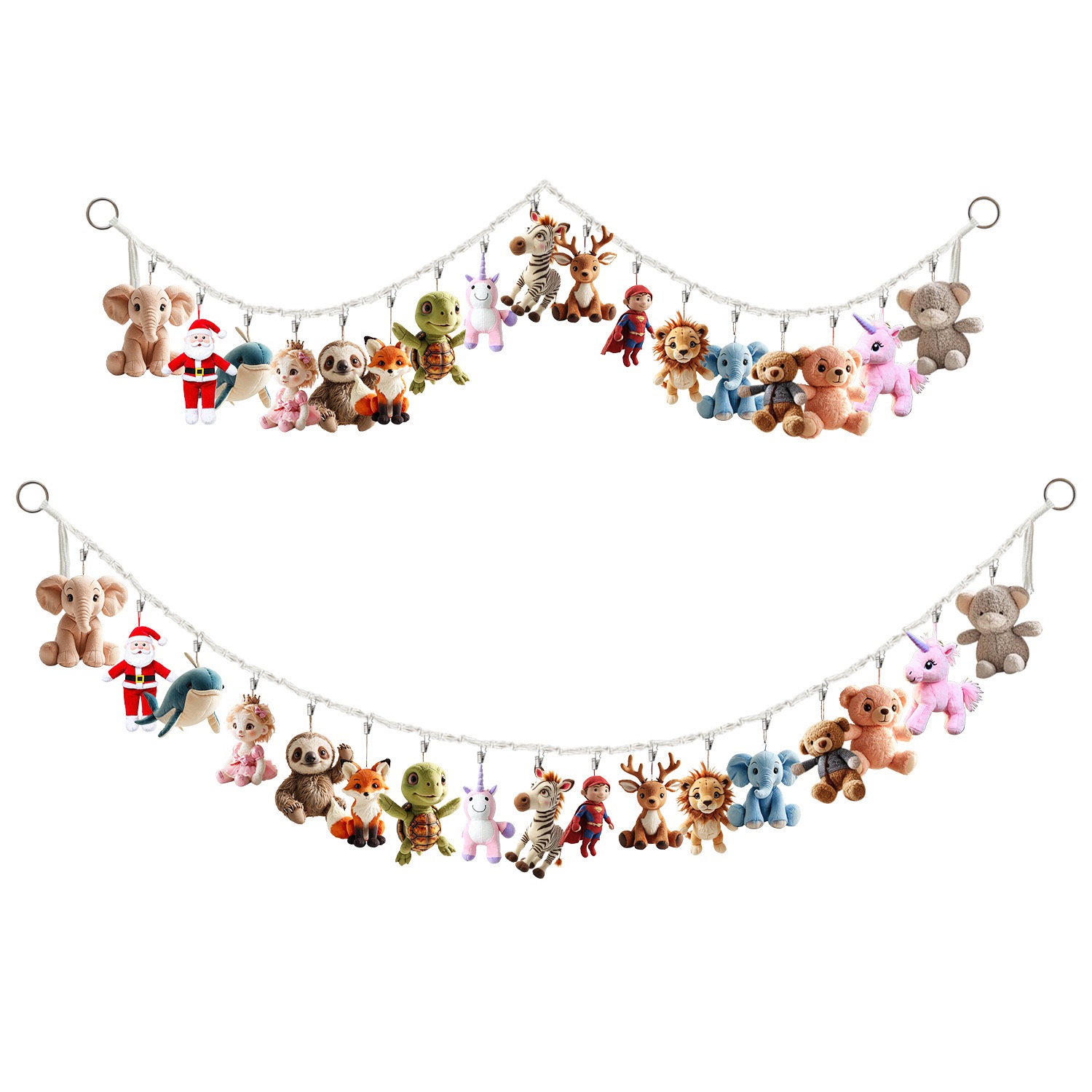 String Tension Clip - Corda portaoggetti in cotone peluche a